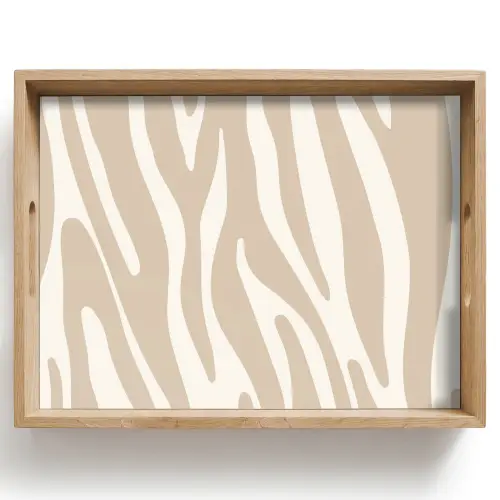 Zebraprint - Beige - Wit - Dierenprint Dienblad Rechthoek middel -z3d_shopping