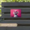 Pink - Hond - Bubbel tuinposter los doek klein -sfeer3