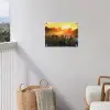 Koeien - Zonsondergang - Weiland - Dieren tuinposter los doek klein -sfeer8