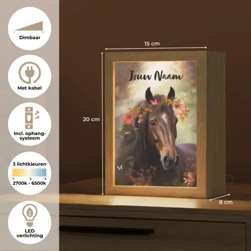 Paard - Dieren - Bloemen - Bos - Vlinder Light Box met kabel (Kinderlampje) klein -USP_NL
