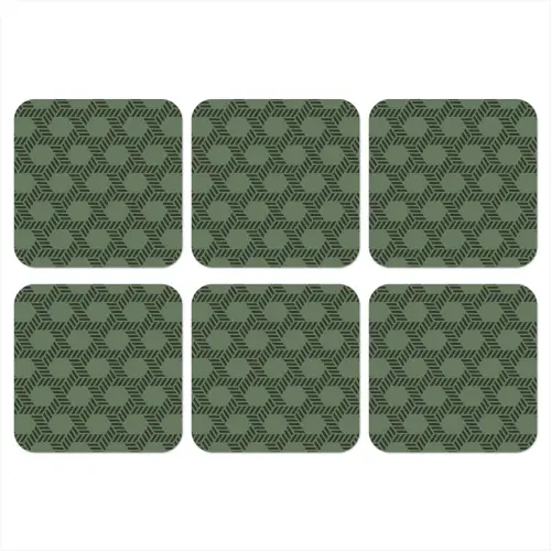 Patroon - Groen - Geometrisch onderzetter kurk middel 366 -3d