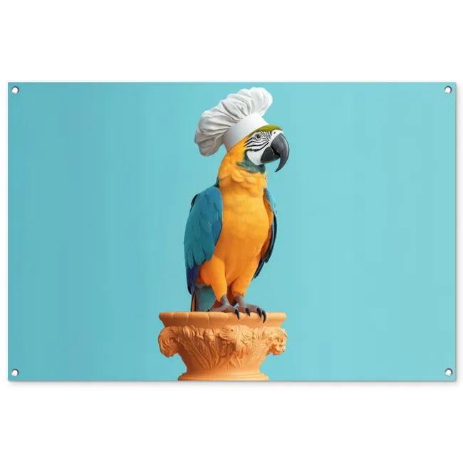 Tuinposter - Papegaai - Koksmuts - Grappig - Vogel