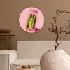Augurken - Pot - Schaduw - Roze Wandcirkel kunststof plaat 5mm dik klein -sfeer1