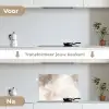 Marmer - Bruin - Gouden keuken achterwand spatscherm klein -voor_na_NL