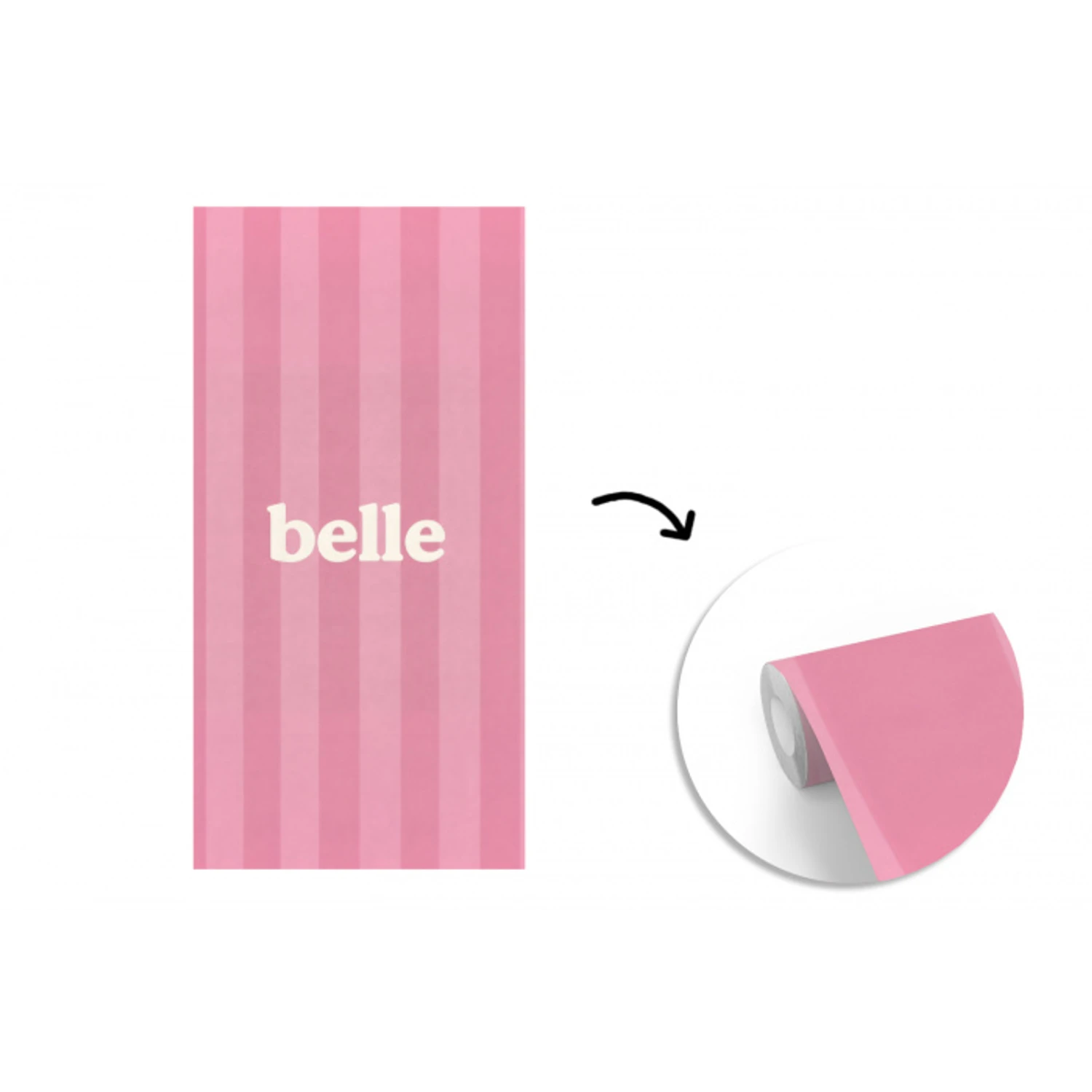 Roze - Gestreept - Belle fotobehang vinyl groot -3d
