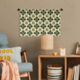 Patroon - Tegel - Groen Wandkleed katoen klein 269 -wsfeer4_kind