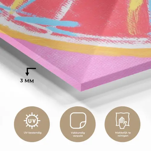 Grapefruit - Geschilderd - Roze - Strepen plexiglas 5mm klein -sfeer2