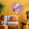 Flamingo - Roze - Koksmuts - Vogel Wandcirkel Organisch Aluminium middel -sfeer4
