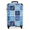Blauwe zomer print NBS - Handbagage koffer - Volwassenen Unisex middel -productfoto_recht