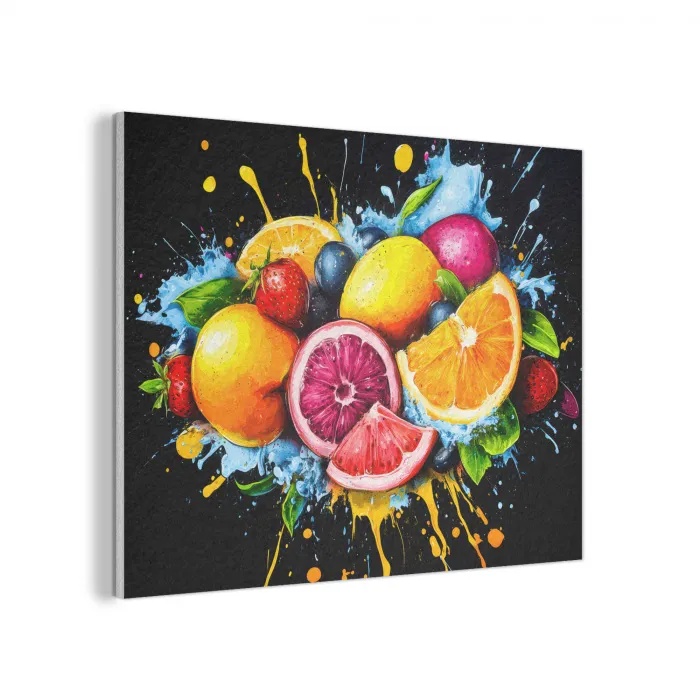 Fruit - Graffiti - Kleurrijk - Sinaasappel - Aardbei - Abstract PET vilt klein -3d