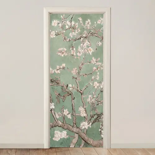 Amandelbloesem - Kunst - Van Gogh - Groen deurposter klein -3d_beige