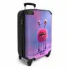 Roze monster op een pastel achtergrond NBS - Handbagage koffer - Kinderen Unisex middel -productfoto_3d
