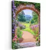 Doorkijk - Poort - Bloemen - Tuin canvas 2cm klein -z3d