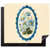 Lijst - Bloemen - Lichtblauw - Illustratie Inductie beschermer vinyl 3mm middel -3d