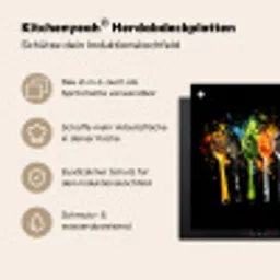 Lepels - Kruiden - Modern - Graffiti - Verf - Kleurrijk Inductie beschermer vinyl 3mm middel -zzzzzzusp-haakje_DE