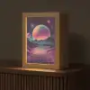 Landschap - Planeten - Horizon - Paars Light Box met kabel (Tafellamp) klein -z3d_website