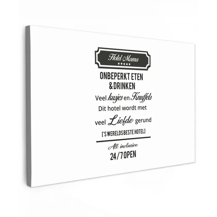 Quotes - Mama - Spreuken - Hotel mama canvas 2cm klein -z3d