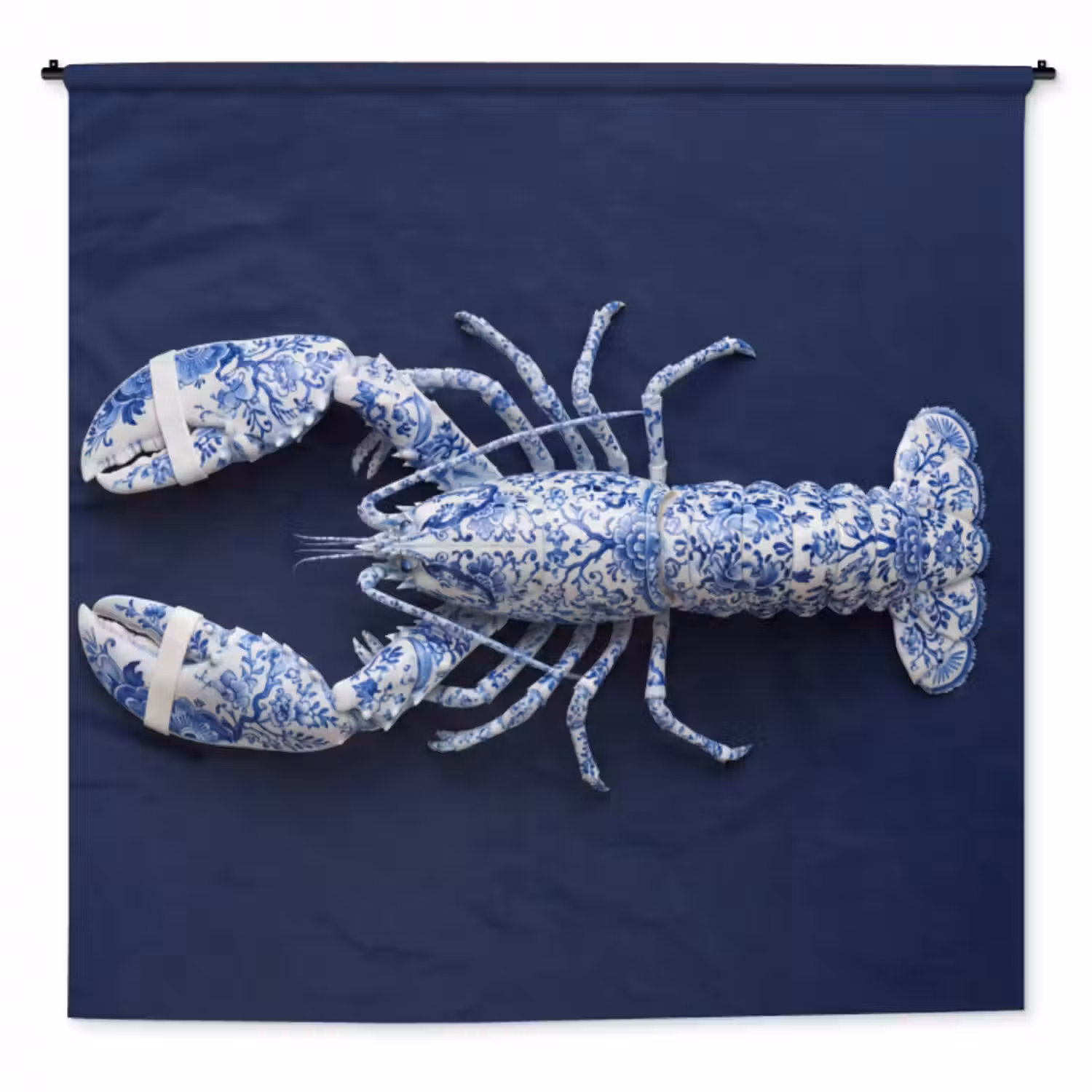 Wandteppich - Hummer - Porzellan - Delfter Blau