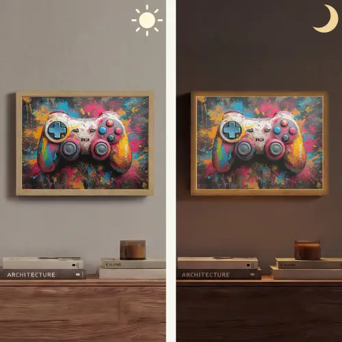 Graffiti - Gaming - Controller - Verf Light Box met batterij (Wandlamp) middel -sfeer3