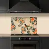 Vogel - Tak - Bloemen - Oranje keuken achterwand spatscherm klein -sfeer1