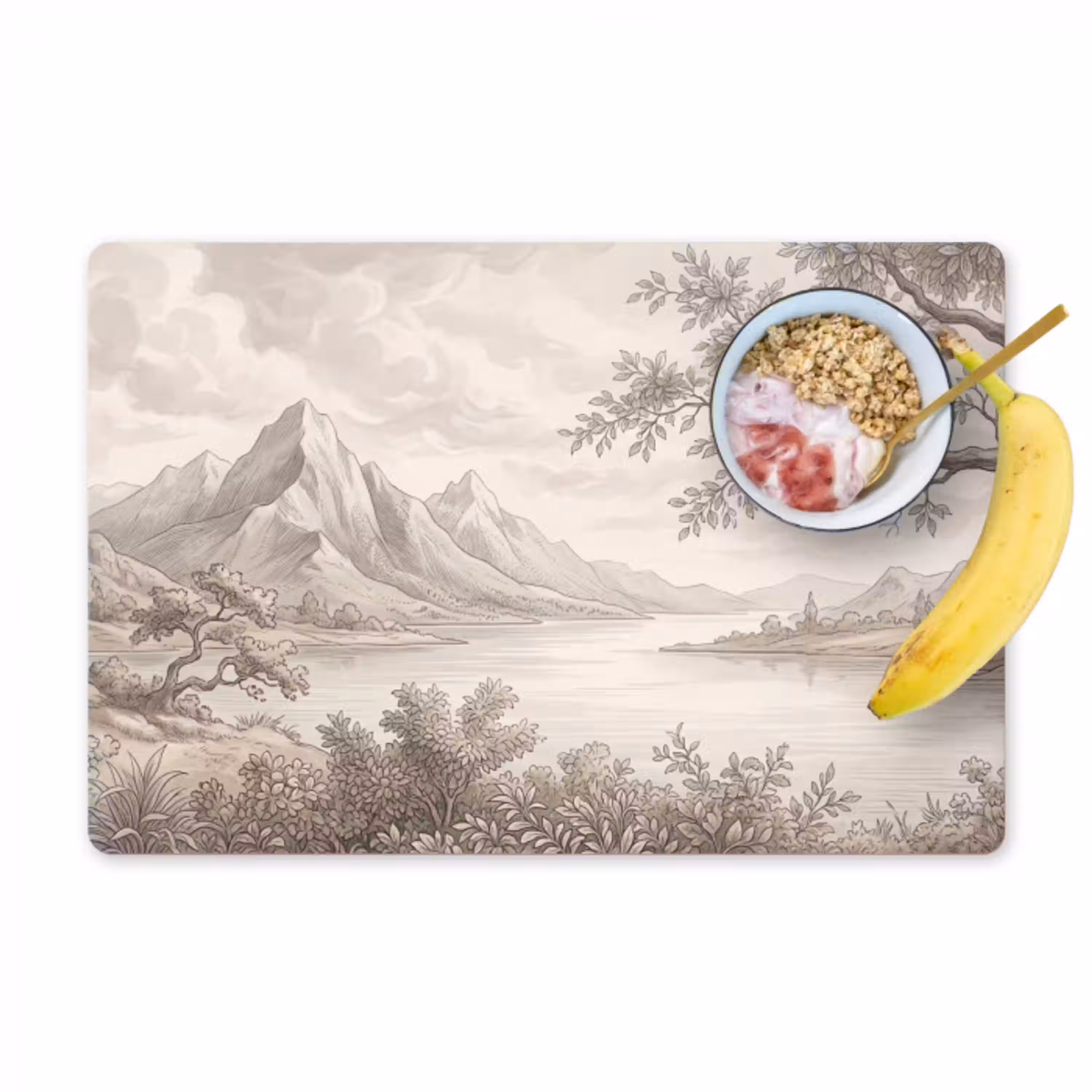 Landschap - Bergen - Meer - Natuur Placemat vinyl groot -zzzproduct_Kitchenyeah-website