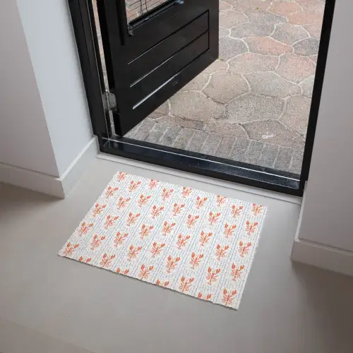 Zee - Kreeft - Oranje - Blauw Deurmat klein 898 -sfeer5