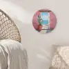 Zee - Roze - Cactus Akoestische PET Vilt - Rond klein -sfeer4