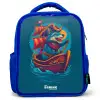 Piraten wasbeer op een boot Kinderrugzak - Blauw middel -3d