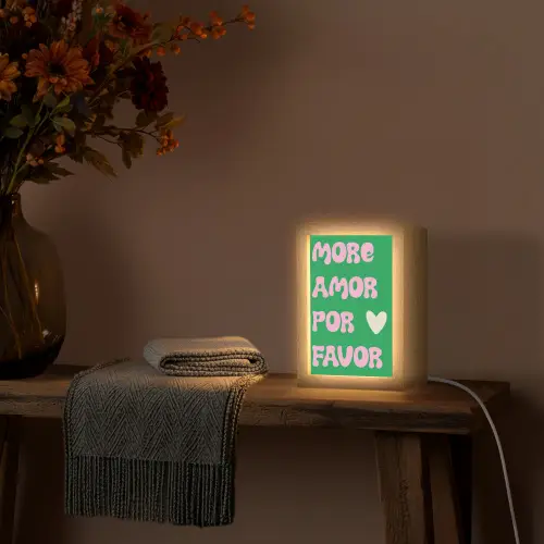 Amor - Valentijn - Groen - Tekst Light Box met kabel (Tafellamp) klein -sfeer4