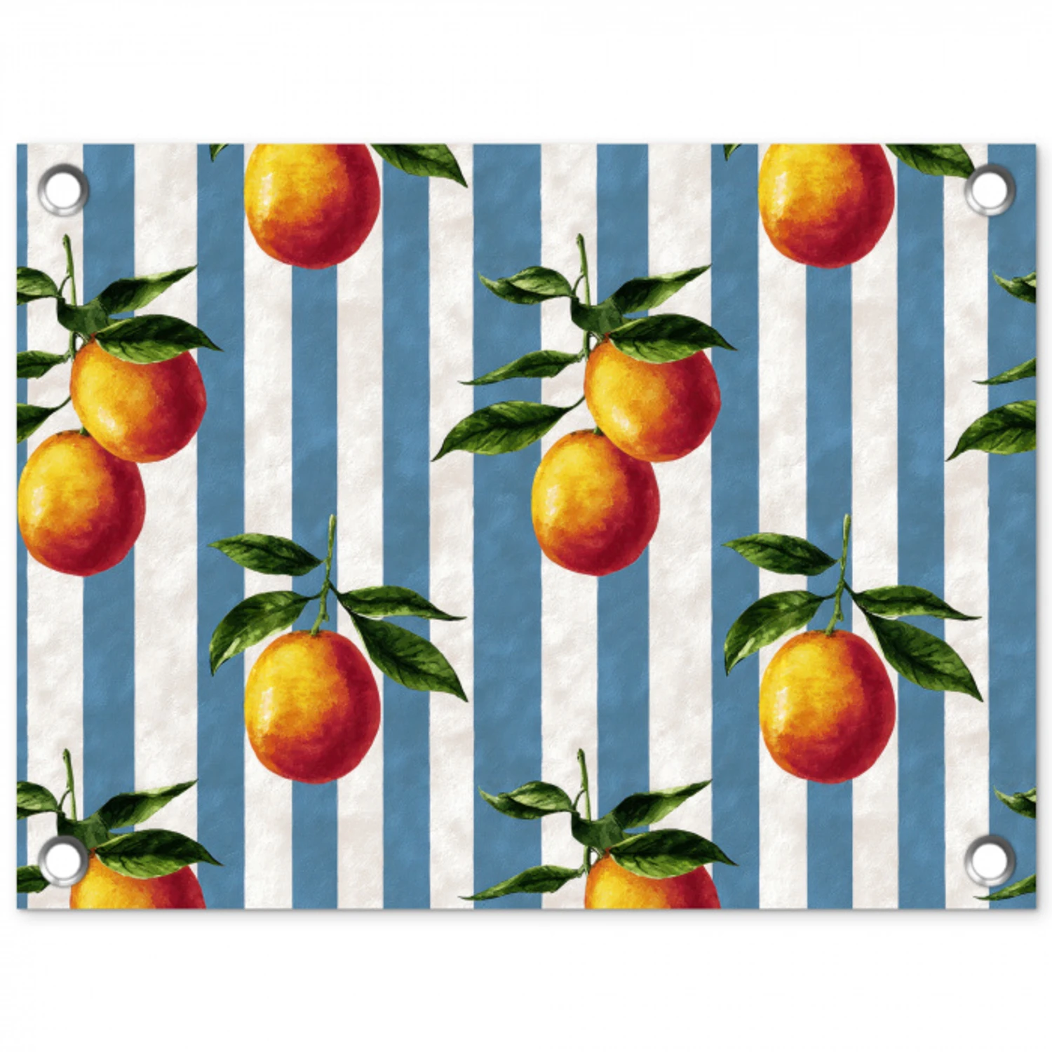 Strepen - Citroen - Blauw tuinposter los doek klein 239 -3d
