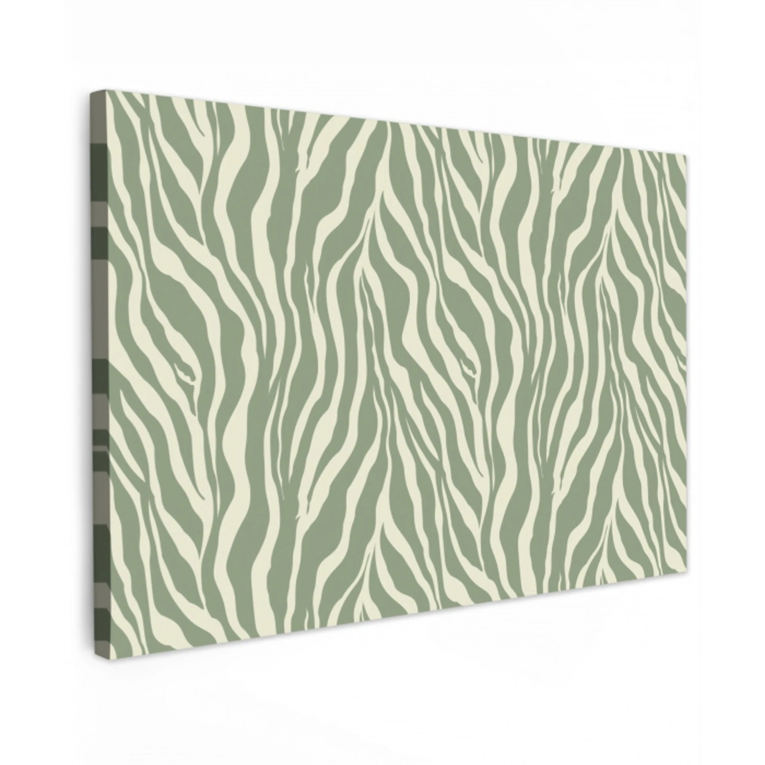 Zebra - Motief - Groen Tuinposter op houten frame 2 cm dik klein 845 -3d