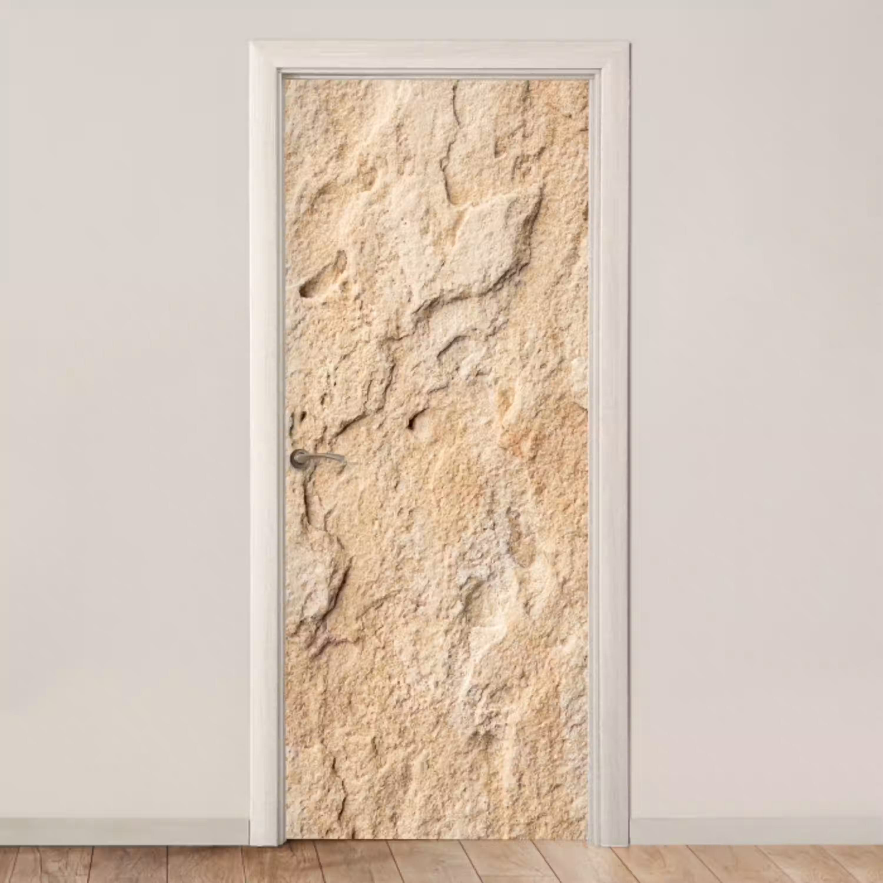 Textuur - Steen - Natuur - Beige deurposter klein -3d_beige