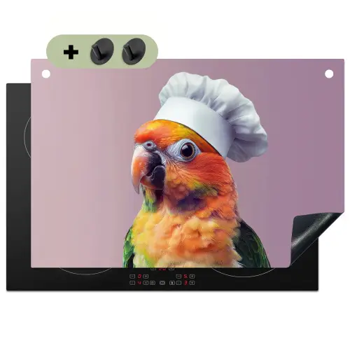 Papegaai - Koksmuts - Nieuwsgierig - Vogel Inductie beschemer met haakjes klein -3d