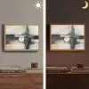 Abstract - Zwart wit - Verf - Modern Light Box met batterij (Wandlamp) middel -sfeer3