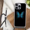 Vlinder - Blauw - Contrast Hoesje iPhone 16 Pro Max met koord klein -sfeer4
