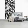 Vormen - Letters - Graffiti - Zwart fotobehang vinyl groot -slaapkamer