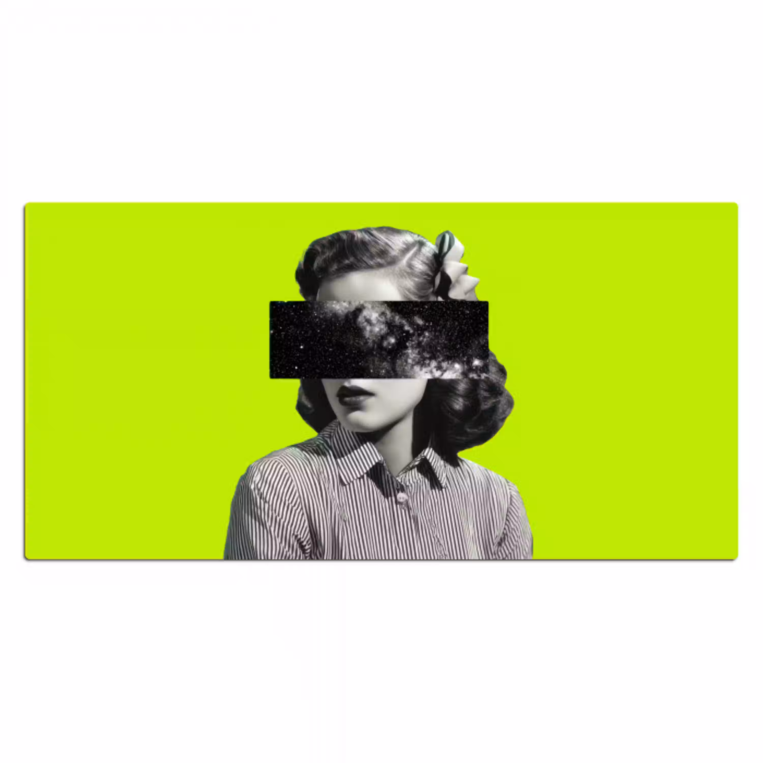 Vrouw - Sterrenhemel - Groen Muismat XXL klein -3d_leeg