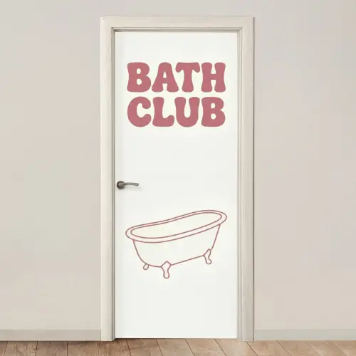 Retro - Bad - Roze deurposter klein -3d_beige