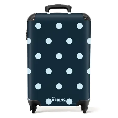 Blauw stippen patroon NBS - Handbagage koffer - Kinderen Unisex middel -productfoto_recht