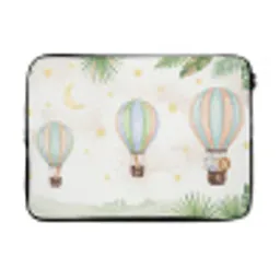 Aquarel - Luchtballonnen - Pastel laptophoes neopreen klein -3d