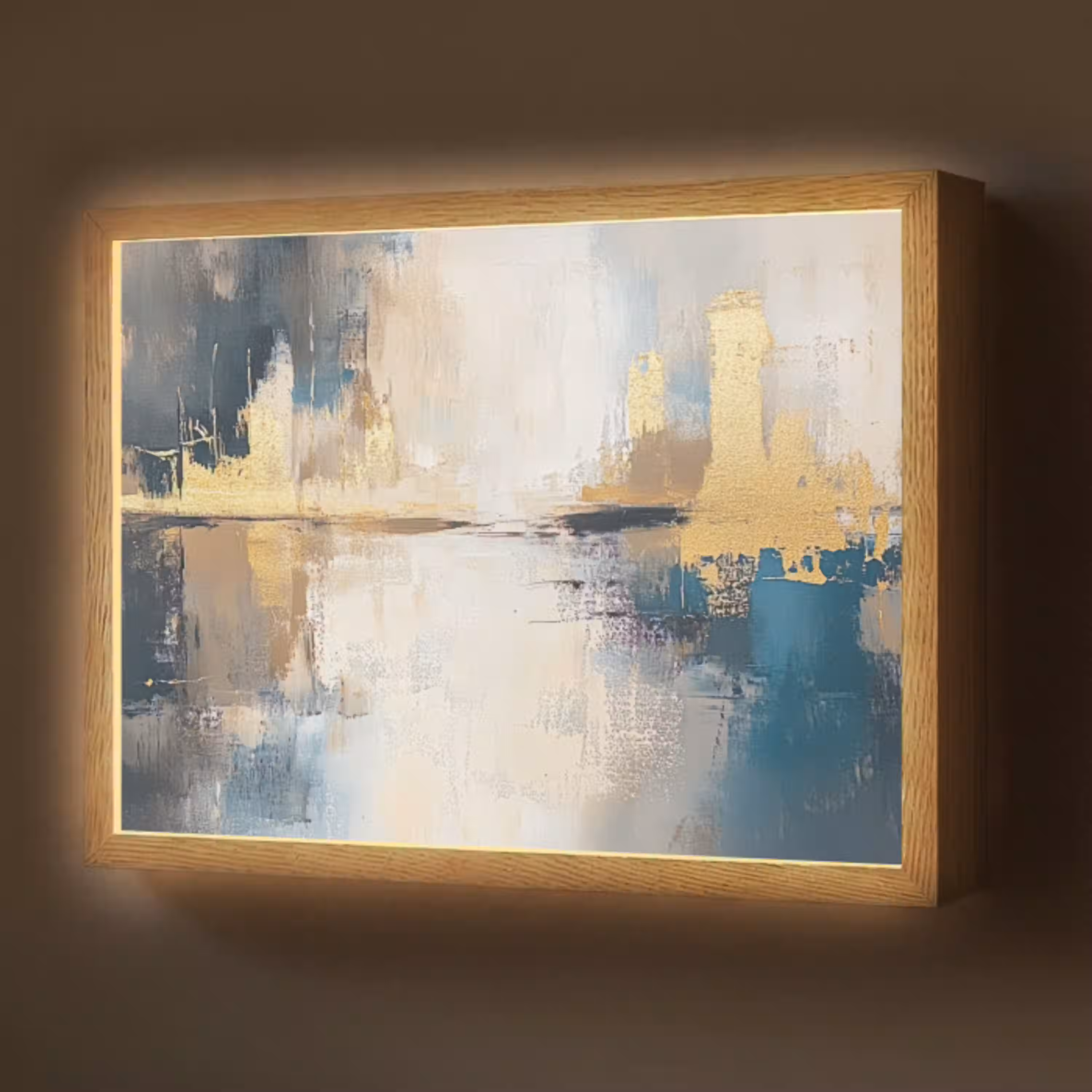 Abstract - Kunst - Goud Light Box met batterij (Wandlamp) middel -z3d_website