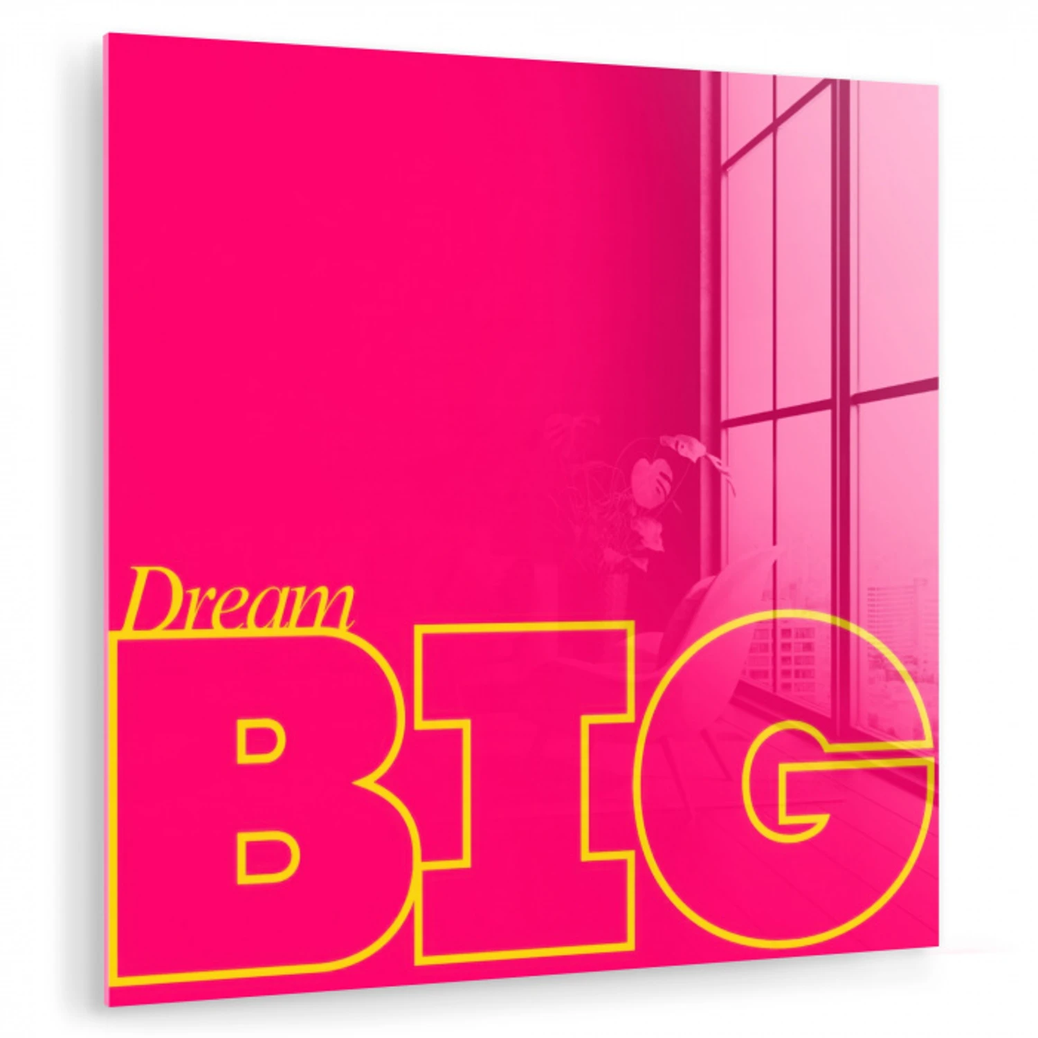 Minimalistisch - Roze - Dream big - Grafisch plexiglas 5mm klein -zzzproduct_nieuw