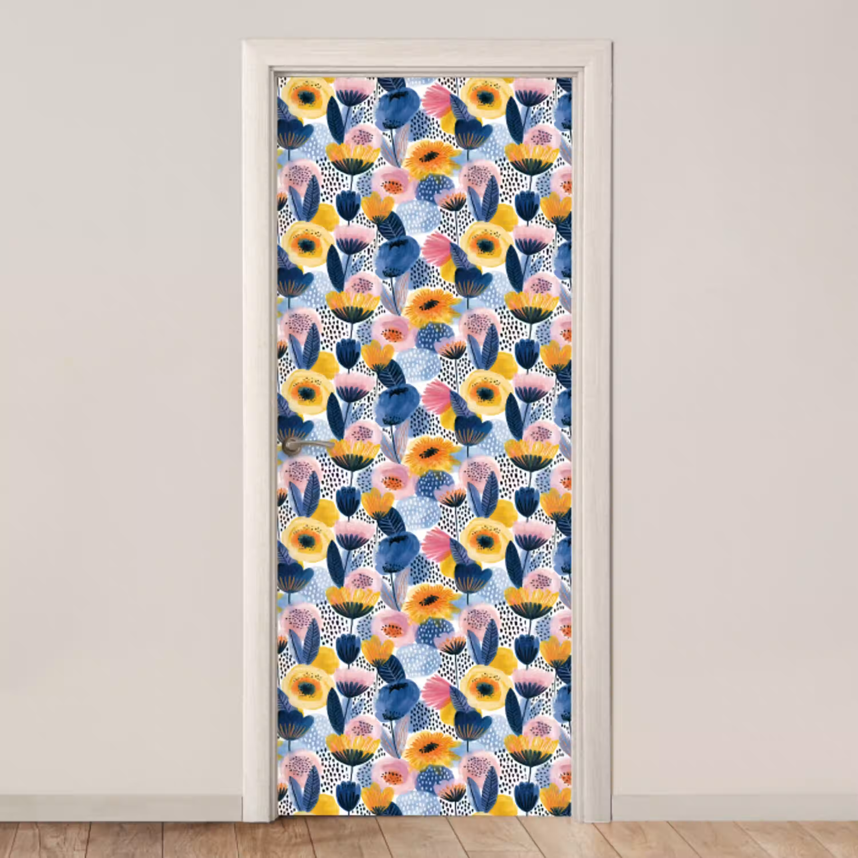 Creatief - Patroon - Kleurrijk deurposter klein 289 -3d_beige