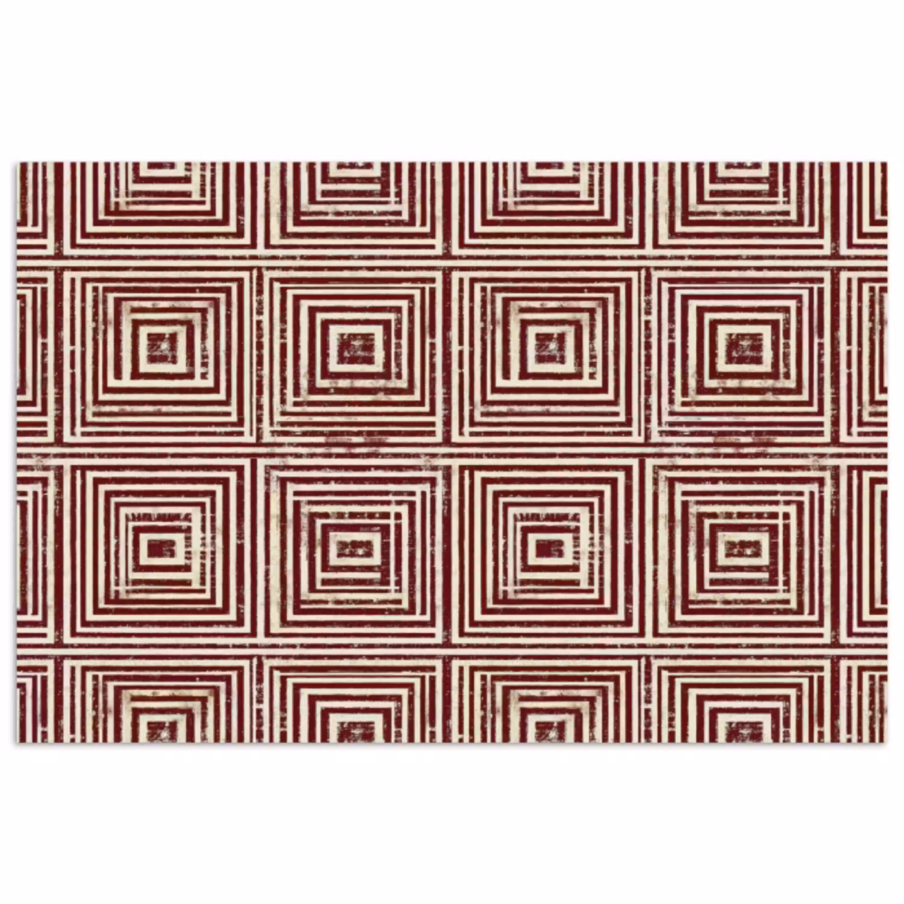 Geometrisch - Patroon - Rood poster papier klein 62 -3d
