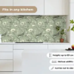 Klassiek - Botanisch - Groen keuken achterwand 2 middel 871 -sfeer4_UK