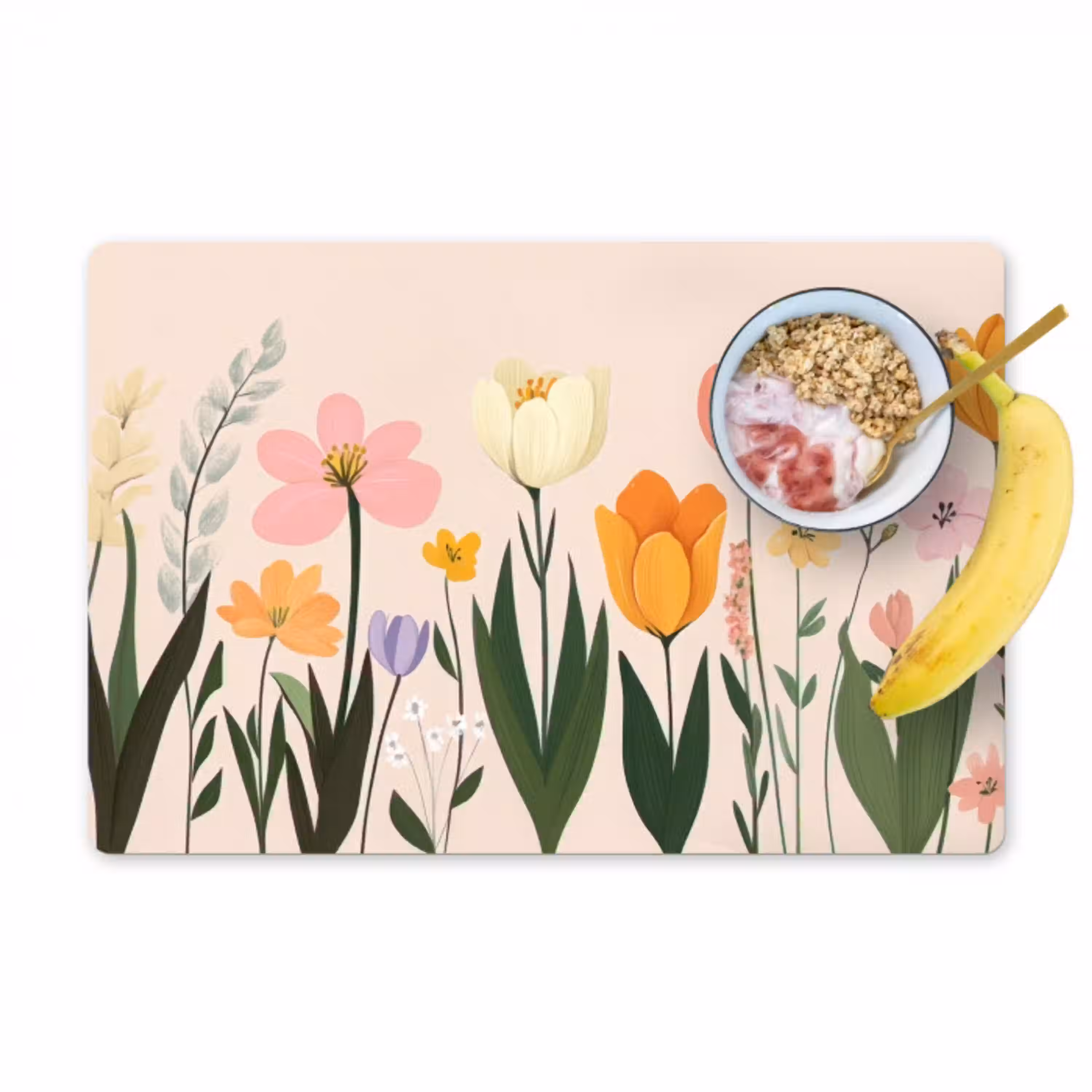 Pasteltinten - Bloemen - Illustratie Placemat vinyl groot -zzzproduct_Kitchenyeah-website