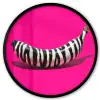 Banaan - Zebraprint - Roze Fotolijst rond zonder passe partout klein -3d