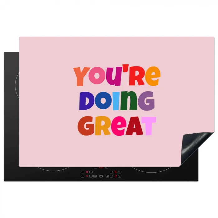 You're doing great - Roze - Kleurrijk Inductie beschermer vinyl 3mm klein -3d