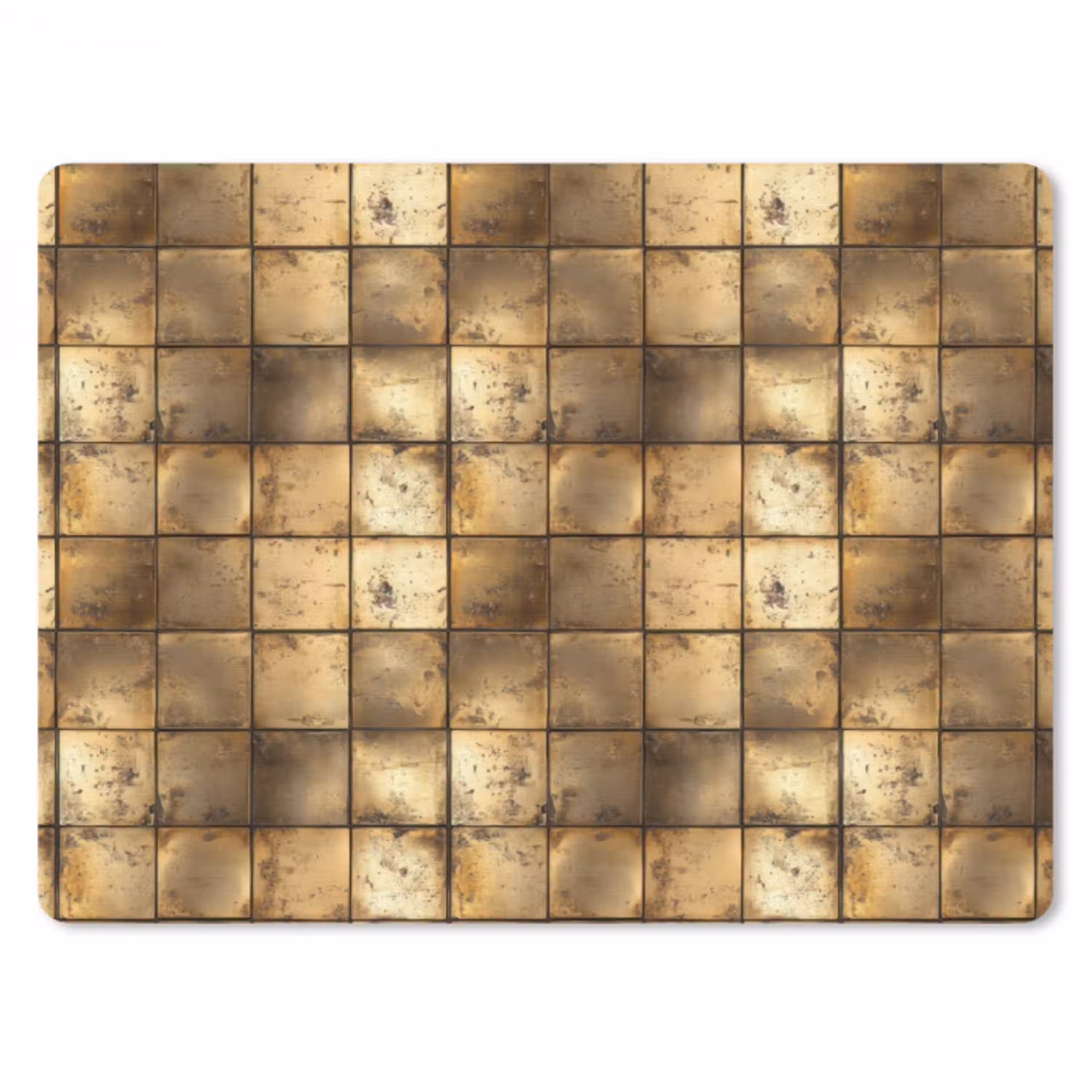 Geometrisch - Tegels - Goud muismat rubber klein 262 -3d