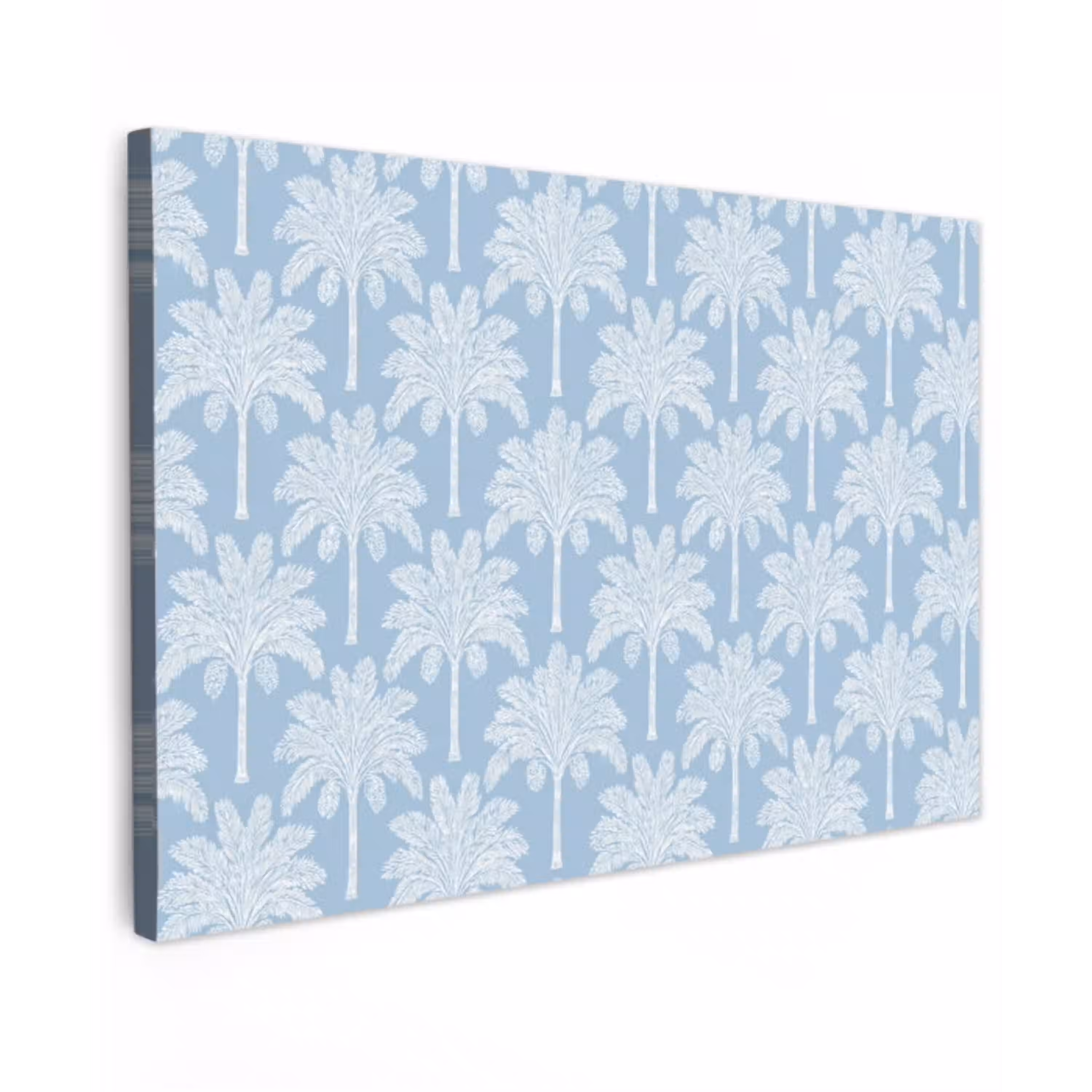 Palmboom - Modern - Blauw Tuinposter op houten frame 2 cm dik klein 845 -3d